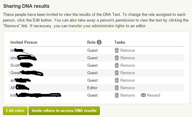 Sharing DNA Information On the right of your DNA Home Page (near the top), click on the Settings button (little gear symbol). Scroll down the page to Sharing DNA results.
