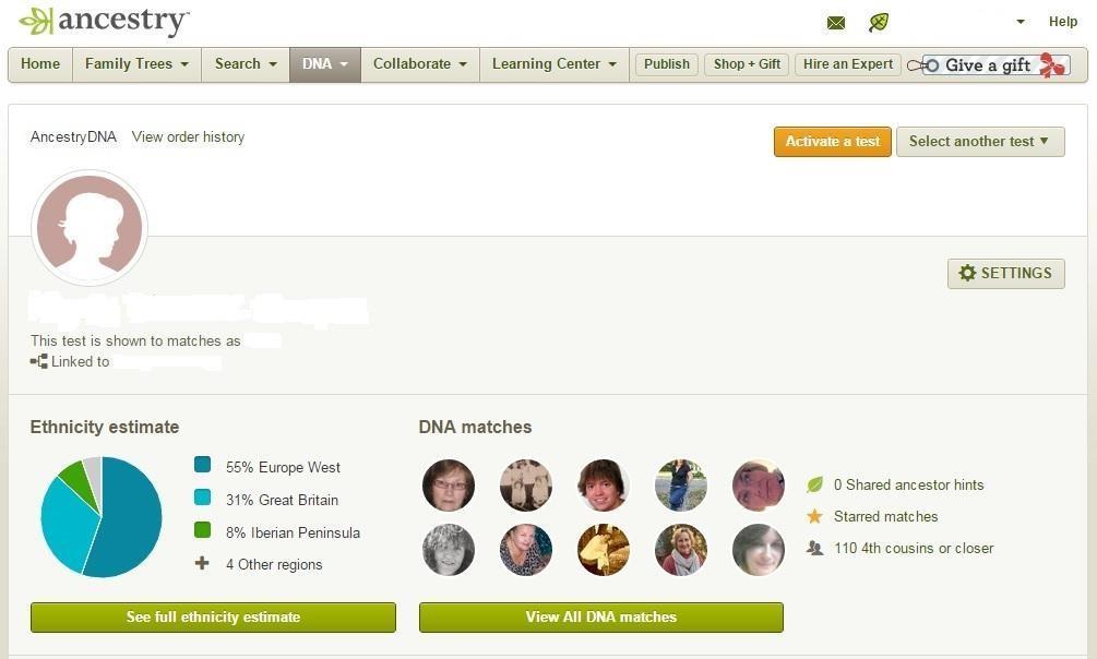 DNA Matches Now for the section you ve been waiting for: your DNA Matches. At the top of the page, click on the DNA tab. Choose Your DNA Home Page from the drop-down menu.