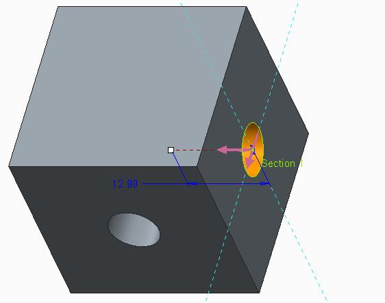Edit the depth of the extrude to intersect the entire model.