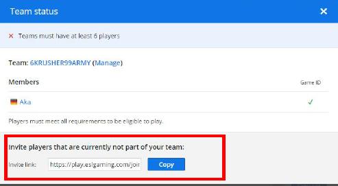Signing up with your team This is what happens when you click on