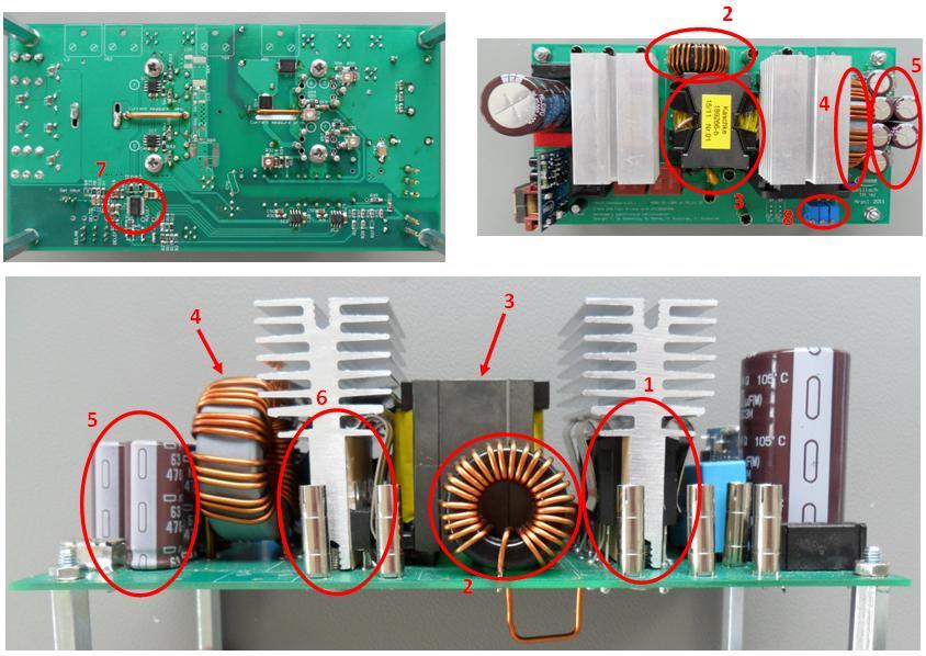 Figure 3: main parts on the IFX board Figure 2 and Figure 3 illustrate the placement of the main parts in a schematic representation and on the assembled PCB (6).