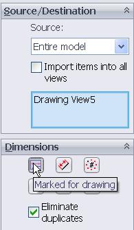 will be added as shown Adding Dimensions While dimensions can be added to all the views, they will only be added to the flat pattern view in this case Select