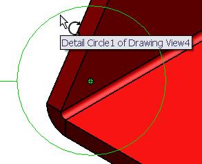 Editing the radius Hold and drag the circumference to