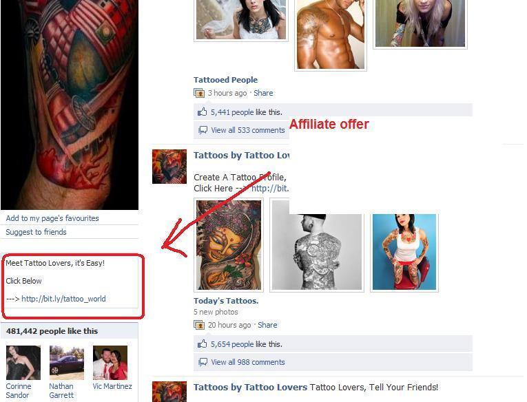 Here is another Tattoo Fanpage that is easily making $200-$500 a day.