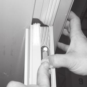 2. Place a light pencil mark on the head and sill to show the inactive panel s edge. 3.