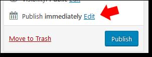 Setting a schedule is really easy above the Publish button, next to where it says Publish Immediately simply hit the Edit Button.