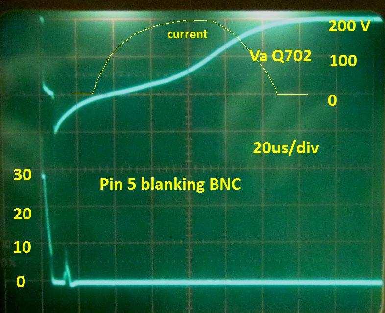 The input voltage here was only 0Vdc, and the pulse output was minus 70V peak into a 9 Ω resistor that was used as dummy load instead of the HV xformer.