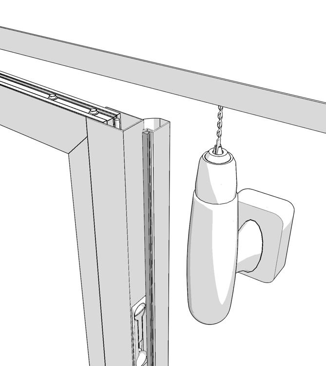 IMPORTANT: Stay at least 4 inches from top and bottom of door frame to avoid hitting the internal corner key! (Fig 7E).