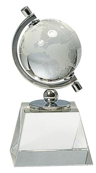 Globe is not attached, sits in a 1-1/4 indented silver disc. Base is Piano Finish Rubber Wood. Metal is die cast zinc. Clear Globe is approx. 3 dia.