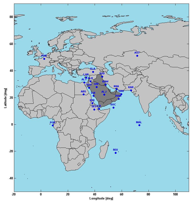 Reference stations network 24 reference stations network defined as baseline to ensure performance over the requested countries 19 Core stations network for GPS satellite and ionosphere delays