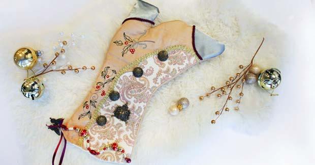 Victorian Charm Christmas Stocking Pair fashion with history for an exquisite result -- this elegant stocking!
