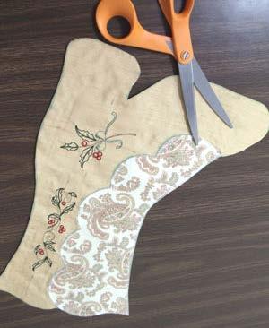 Cut out the shape of the main stocking.