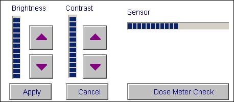 20 System Configuration To define the initial settings for the monitors, do the following: Press the Monitor / Dose button. The monitor setting controls appear. Fig.