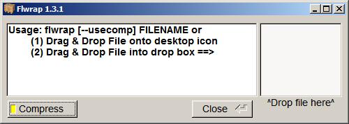 Compressing files with flwrap Double-click on flwrap