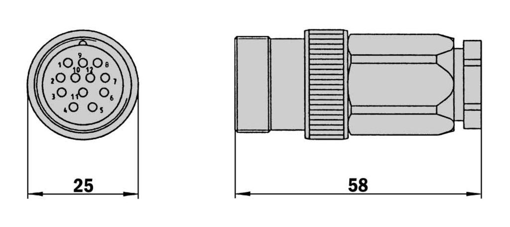 PGT-05-S 035342 Screw-in system M23, 2 pin Cable connector M23 female, 2 pin, straight, screened Part no.