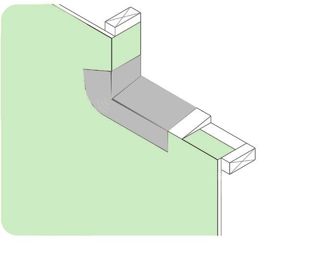 Cut the flashing near the corner and pull the flashing into the rough opening on the sill and the jamb (see Figure 26).