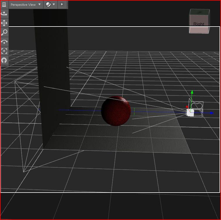 See that little green line right in front of the sphere (green and red, actually it's like a crosshair. There's also a blue line that travels through the whole thing)?