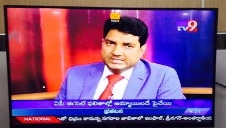 Career Counselling & Motivational Programmes Interview on TV/FM During an Interview session with TV9 and NTV, Mr.