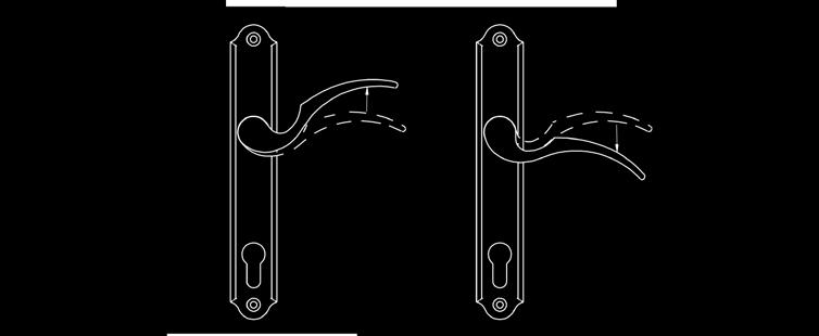 To open, disengage the deadbolt with a key or the thumbturn, push the handle down until multi-points are retracted and