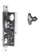 ENTRANCE: Latch bolt by lever either side, except when locked by cylinder outside or turn piece inside. Turn piece must be used for locking to prevent accidental lockouts.