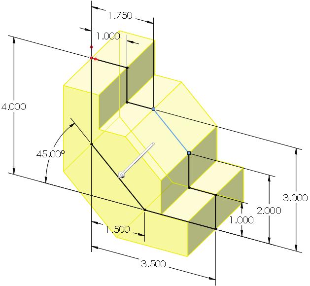 below. Origin Parallel - Add the dimensions shown.