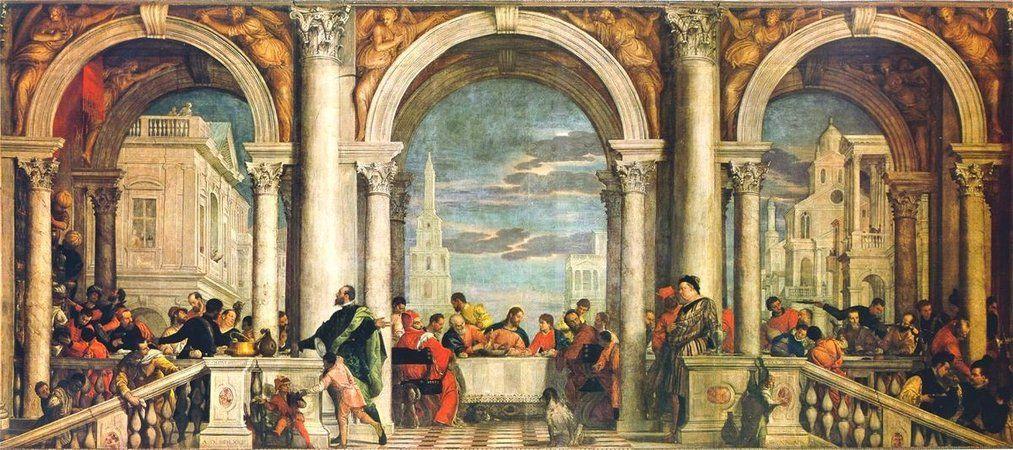 Late Renaissance/Mannerism Veronese, Christ in the House of Levi, 1573.