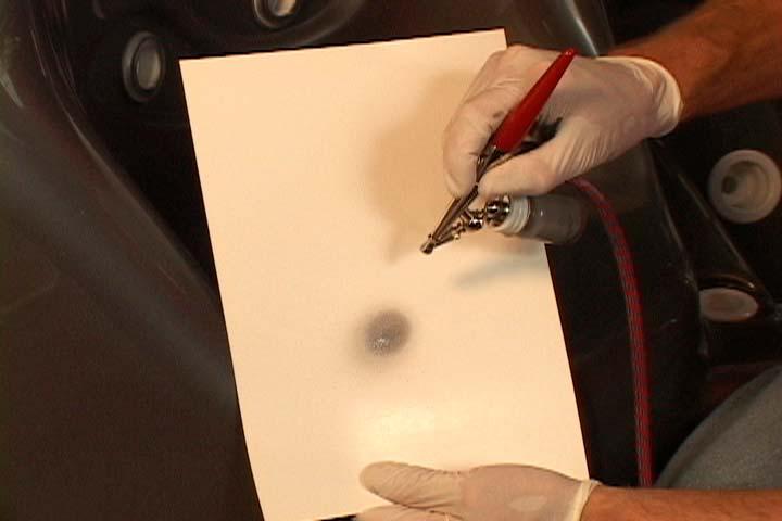 3) Perform a test spray on paper or other substitute. Additional thinning is possible if required.