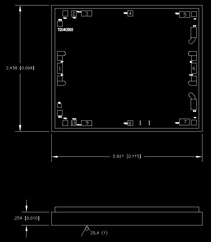 Mechanical Drawing TGA4516 on Thermal Spreader Notes: 1. Dimensions are in mm [inches]. 2. Dimension limits apply after plating. 3. Dimension of surface roughness is in micrometer (microinch). 4.