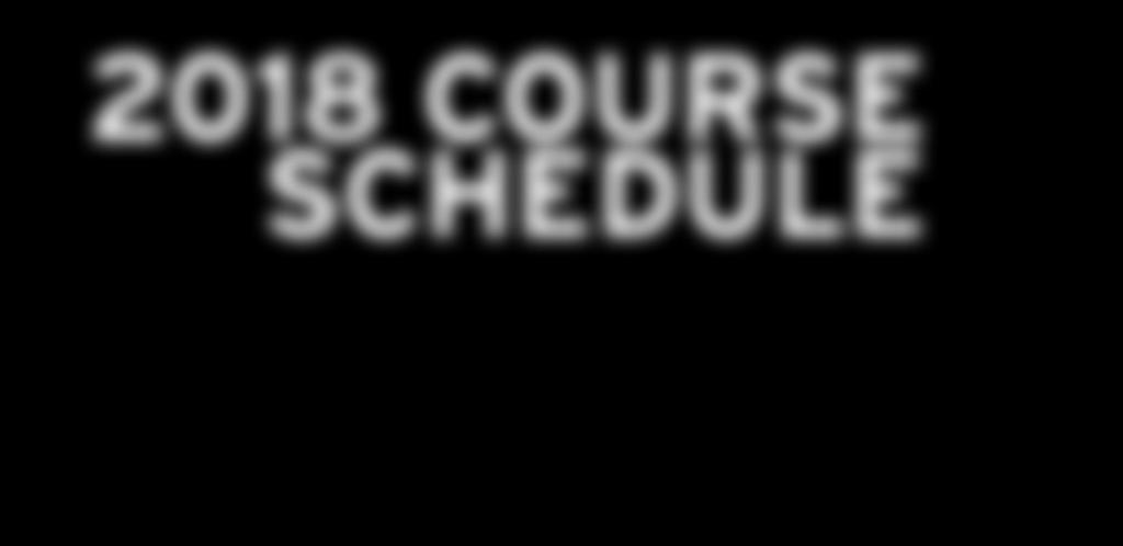 BACK 2018 COURSE SCHEDULE