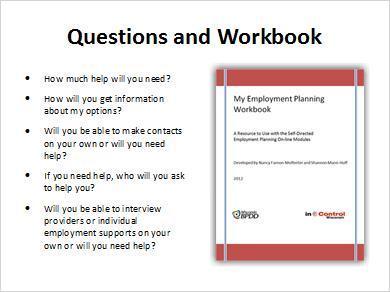 1.14 Questions and Workbook Sections 9 and 10: Getting the Help You Need.