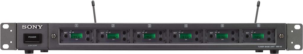 OPTIONAL ACCESSORIES MB-X6 Tuner Base nit Accommodates up to six tuner modules included in the WP-X1/X2 package, for up to six channels of simultaneous operation Addition of the WD-850A or WD-880A
