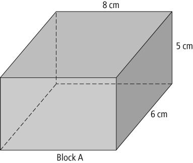 What is the surface area of the top of the object? a. 4 cm 2 c. 9 cm 2 b.