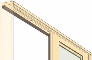 d) Install Interior Head Stop While your helper keeps the top of the Active Door Panel pushed into place, retrieve the Interior Head Stop and snap it back into place in the top of the frame.