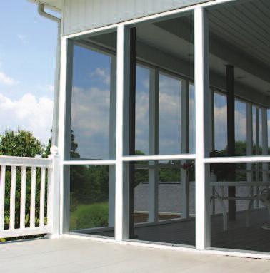 The system is just as easy to install on an existing screen porch, as it is for new construction Simply attach base profiles, roll in the screen and tap in the attractive trim pieces.