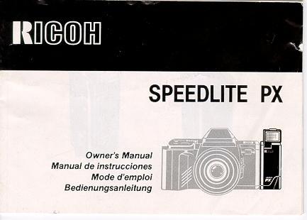 Ricoh Speedlite PX Flash Unit This camera manual library is for reference and historical purposes, all rights reserved. This page is copyright by, M. Butkus, NJ.