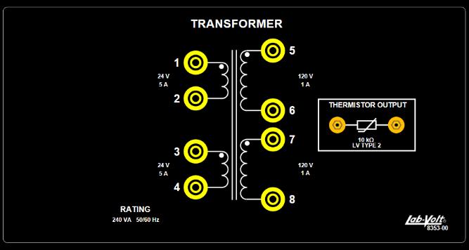 Single-Phase Transformer (Model 8353) The Transformer consists of a power transformer. Both the primary and secondary sides of the Transformer are made of two identical separate windings.