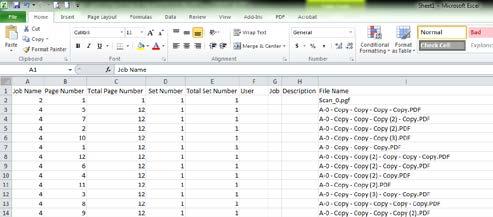 5. MS Excel will autmatically pen displaying the exprted lg data.