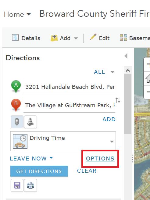 Hit enter to have ArcGIS Online geocode both locations and create a driving route. In this case, it will take 10 minutes to drive 3.