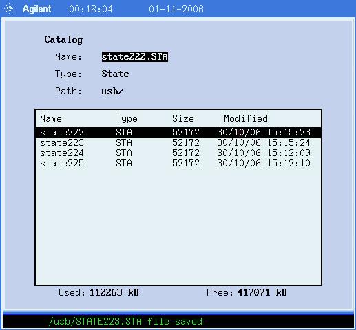 3 Functions and Measurements Viewing Catalogs and Saving Files The analyzer stores and retrieves data similar as a PC.