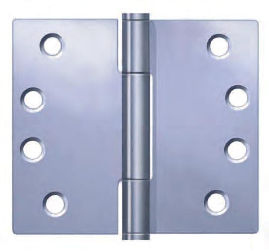 Hinges Part No. A4 High performance door hinge with concealed bearings Size: 114mm x 102mm x 3.4mm - oversize doors Material: Austenitic stainless steel Grade 1.