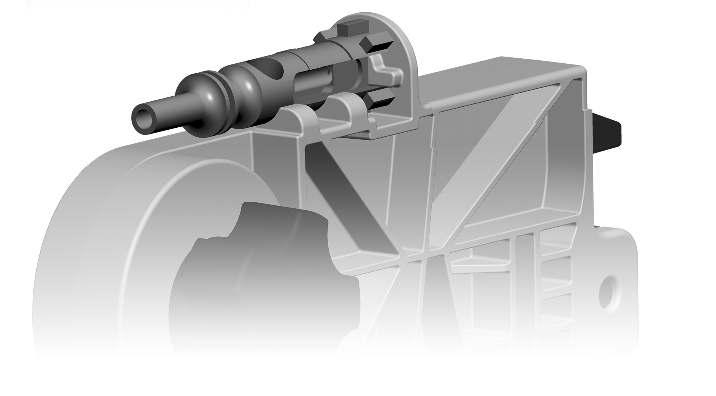 (See Photo E) Bolt Lug Retaining Rib 3 Carefully position the bolt as shown in Photo F,