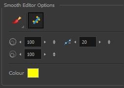 Chapter 3: Tools Properties Smooth Editor Tool Properties Smooth Editor Tool Properties When you select the Smooth Editor tool, its properties and options appear in the Tool Properties view.