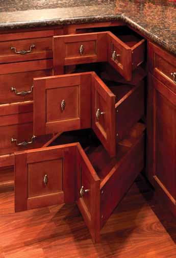 Bases Corner Drawer Base CDB36 This cabinet has three fully functioning, full extension drawers.