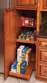 Accessories Roll Out Trays Picture to the left Roll out trays have been used in this pantry allowing for easy access to items in the back of the cabinet.