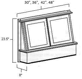 Accessories Range Hood Fronts RHF30 RHF36 RHF42 RHF48 Picture above A range hood front has been used between two wall cabinets.