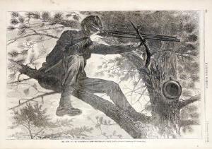 Homer wrote a letter home about the task of the sharpshooter, saying he had a horror of that branch of the service. He found the violence hard to take.