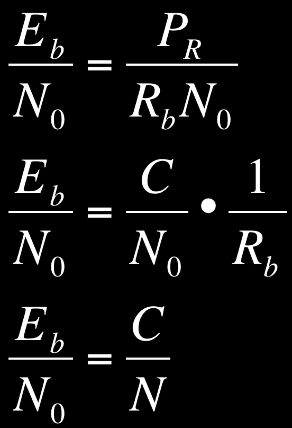 If B N = R B Example: [C/N] = [E b / N 0 ] = 1.