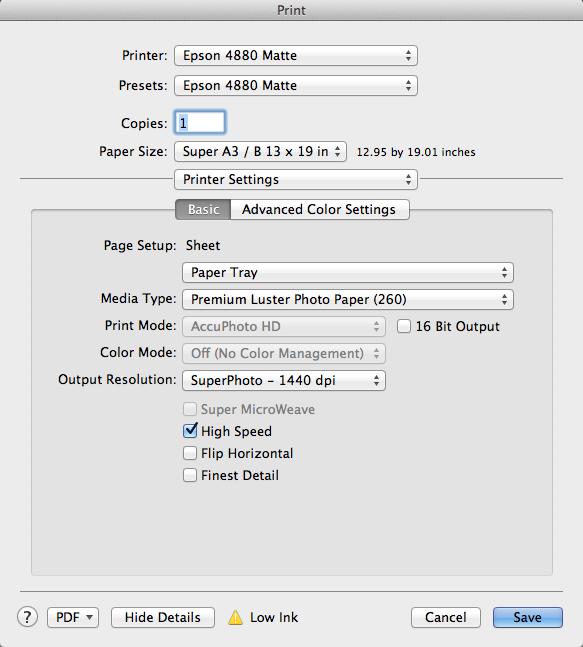 12 To confirm the print settings, click on the Print Settings... button in the Print Dialog (figure J).