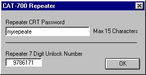 From the Repeater 7 Digit Unlock Number cell use the