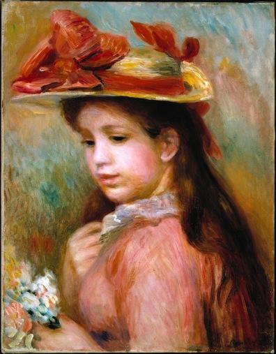 Fig. 3. Pierre-Auguste Renoir, Young Girl with a Hat, ca. 1890, oil on canvas, 41.5 x 32.5 cm, Montreal Museum of Fine Arts.